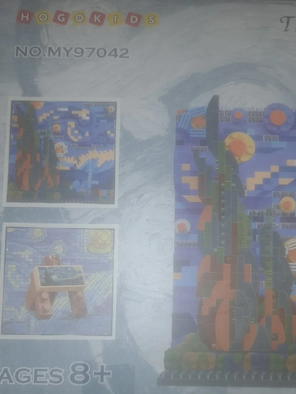 The Starry Night Building Kit Wall Art - Blue and Yellow Mosaic